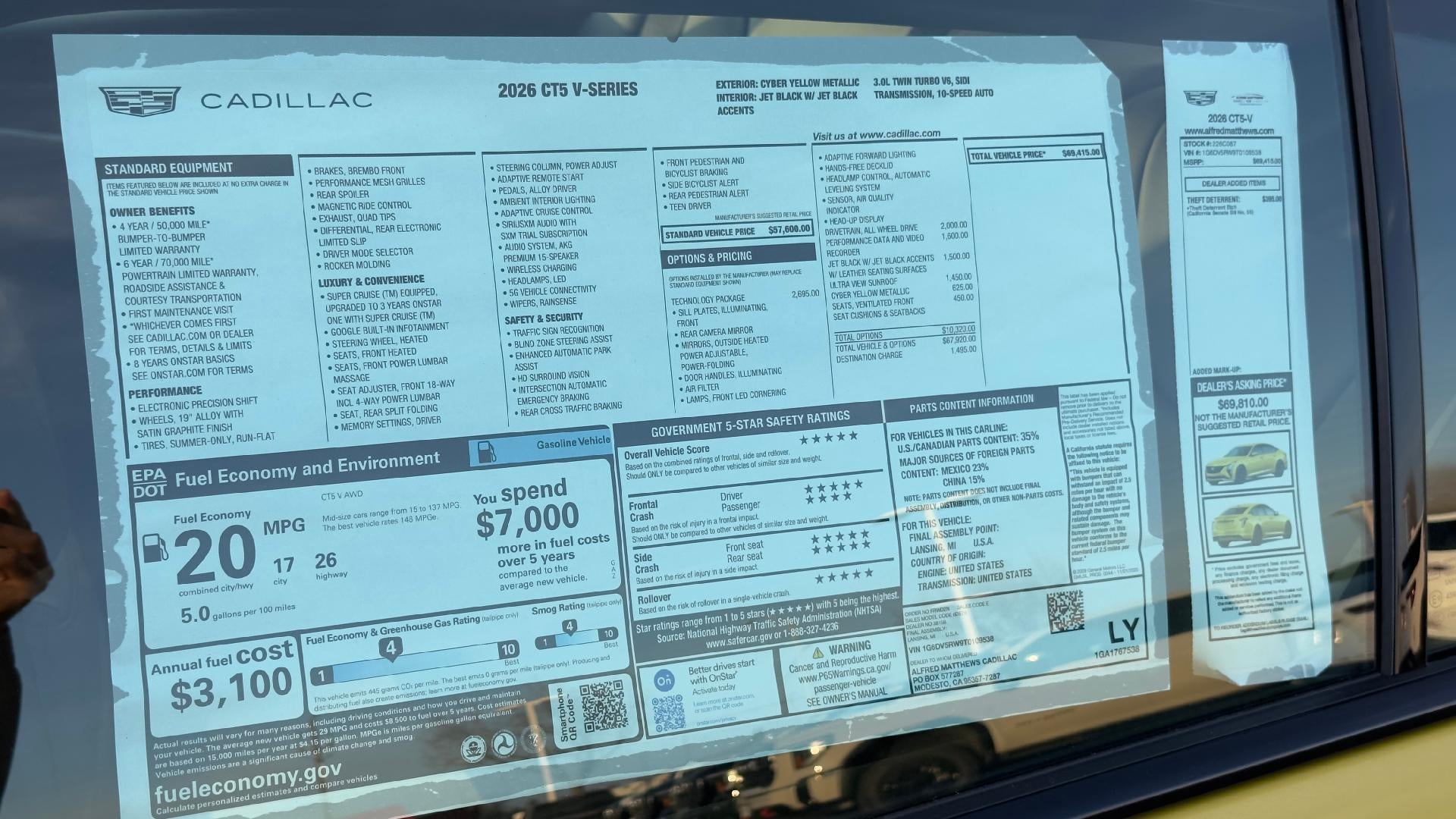 2026 Cadillac CT5-V Base