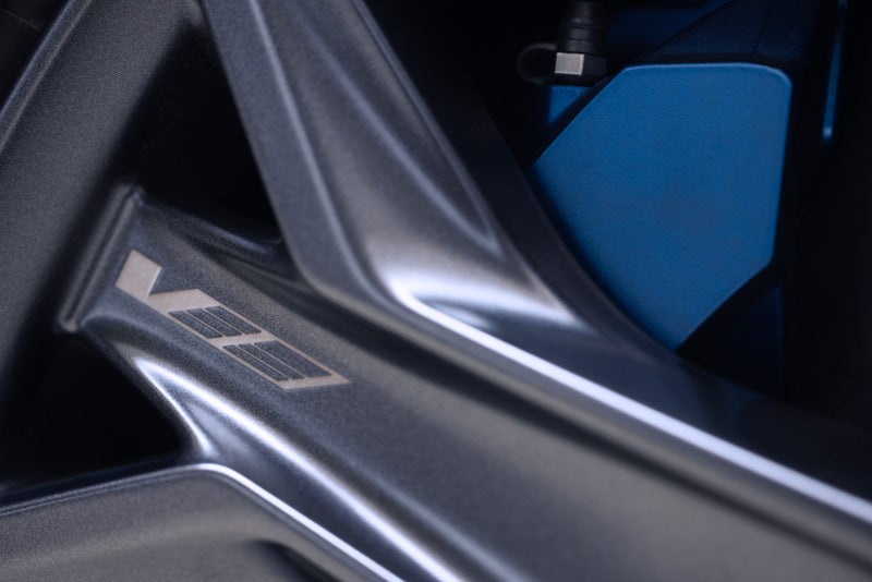 Close-up of the 2026 OPTIQ-V Brembo Performance Front Brakes | Alfred Matthews Cadillac in Modesto CA