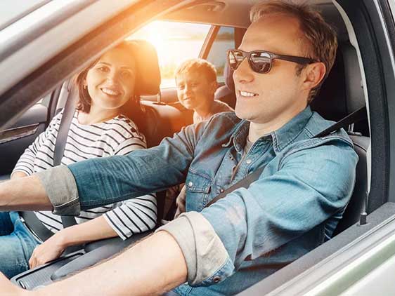 Family in the car
